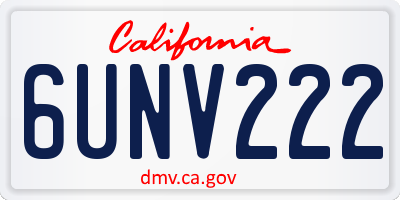 CA license plate 6UNV222