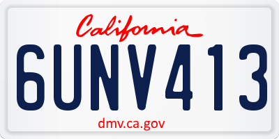CA license plate 6UNV413