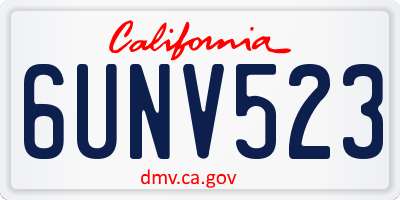 CA license plate 6UNV523