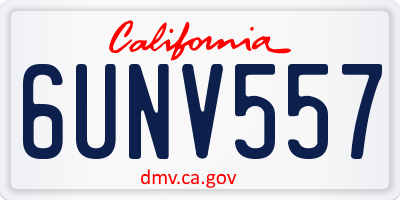 CA license plate 6UNV557