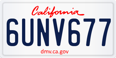 CA license plate 6UNV677