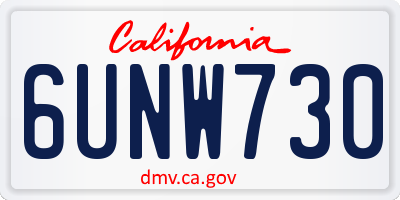 CA license plate 6UNW730