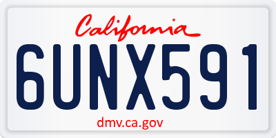 CA license plate 6UNX591