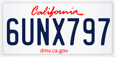CA license plate 6UNX797