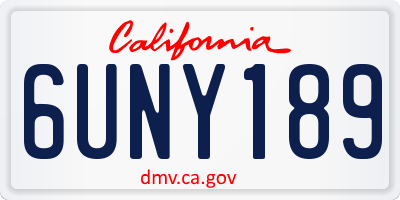 CA license plate 6UNY189