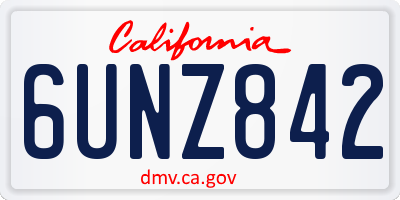CA license plate 6UNZ842