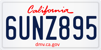CA license plate 6UNZ895