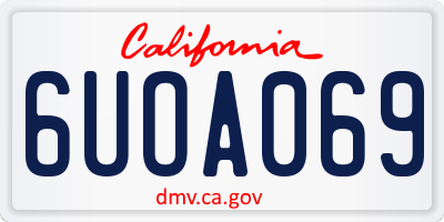 CA license plate 6UOA069