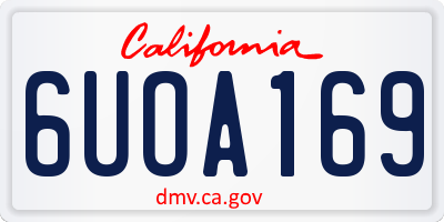 CA license plate 6UOA169