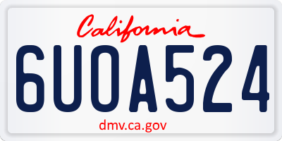 CA license plate 6UOA524
