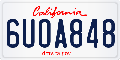 CA license plate 6UOA848