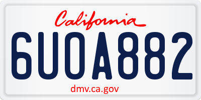 CA license plate 6UOA882