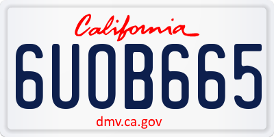 CA license plate 6UOB665