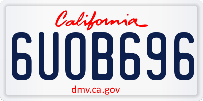 CA license plate 6UOB696