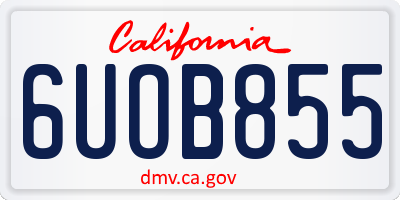 CA license plate 6UOB855