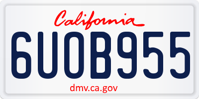 CA license plate 6UOB955