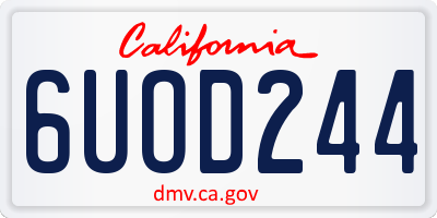 CA license plate 6UOD244