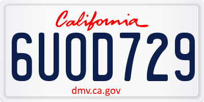 CA license plate 6UOD729