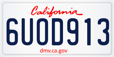 CA license plate 6UOD913