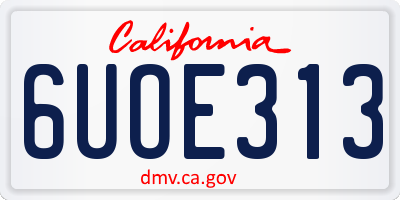 CA license plate 6UOE313