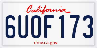 CA license plate 6UOF173