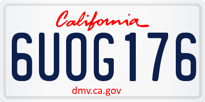 CA license plate 6UOG176