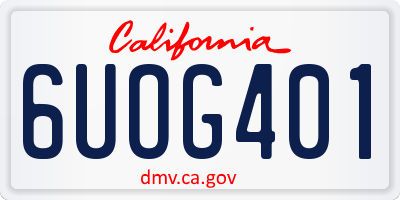 CA license plate 6UOG401