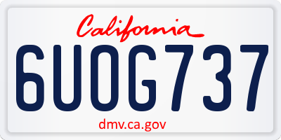 CA license plate 6UOG737