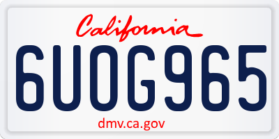 CA license plate 6UOG965
