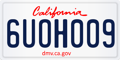 CA license plate 6UOH009