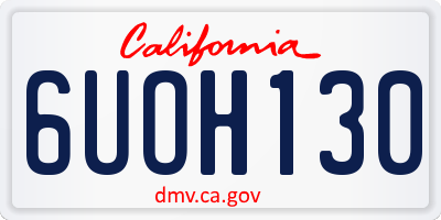 CA license plate 6UOH130