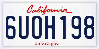 CA license plate 6UOH198