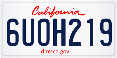 CA license plate 6UOH219