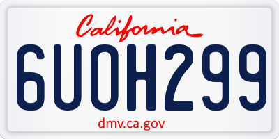 CA license plate 6UOH299