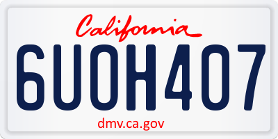 CA license plate 6UOH407