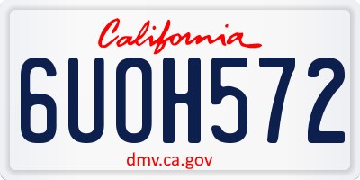 CA license plate 6UOH572