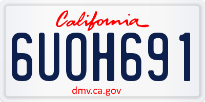 CA license plate 6UOH691