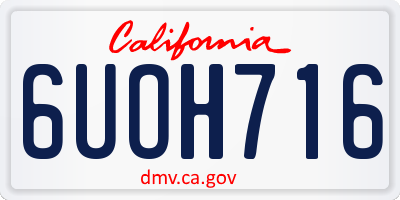 CA license plate 6UOH716