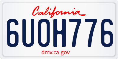 CA license plate 6UOH776