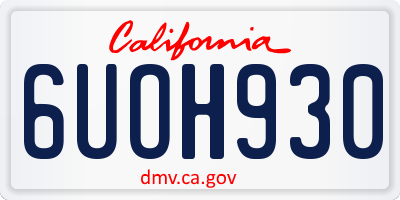 CA license plate 6UOH930