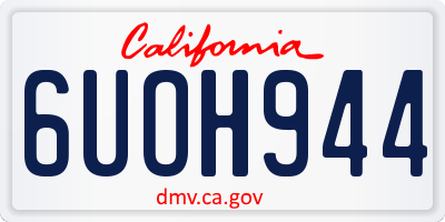 CA license plate 6UOH944