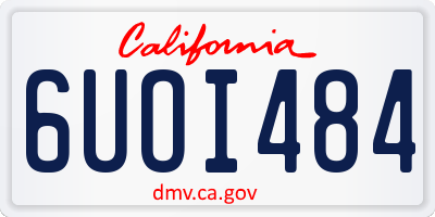 CA license plate 6UOI484