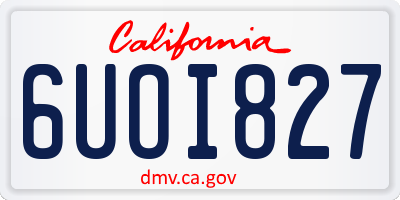 CA license plate 6UOI827