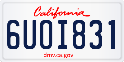 CA license plate 6UOI831