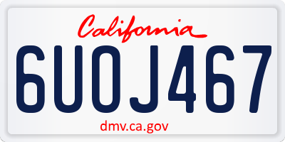CA license plate 6UOJ467