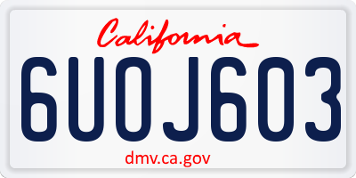 CA license plate 6UOJ603
