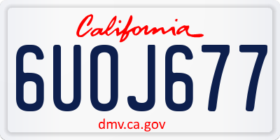CA license plate 6UOJ677