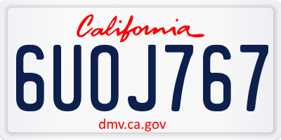 CA license plate 6UOJ767