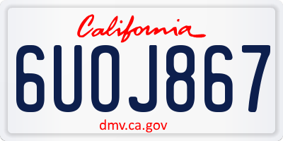 CA license plate 6UOJ867