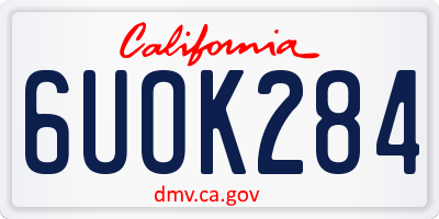 CA license plate 6UOK284